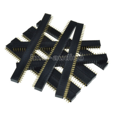 5PCS 2 x 40 2.54mm Double Row Female Pin Header gold-plated