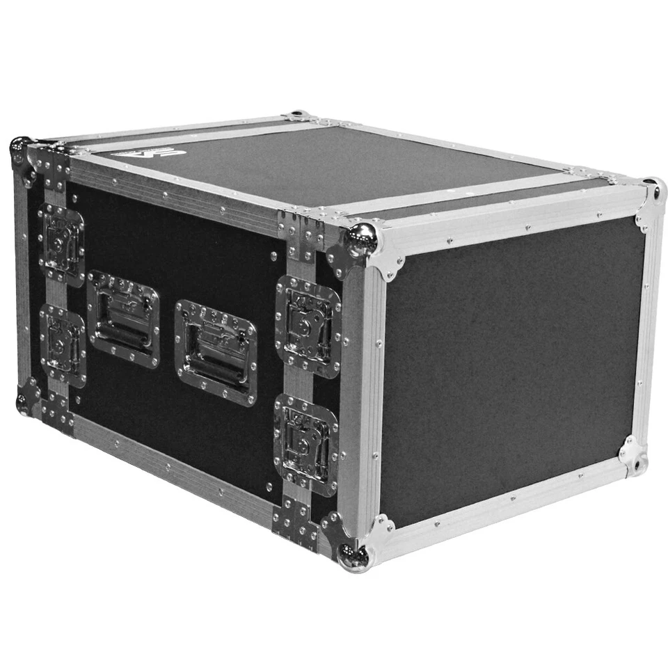 Heavy Duty 8 Space ATA Rack Case - 8U PA DJ Amplifier Flight Road Case - Image 3 of 4