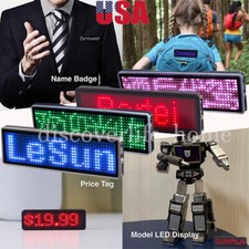 LED Badge Bluetooth Programmable Scrolling Name Message Tag Sign DIY 5 Colors US