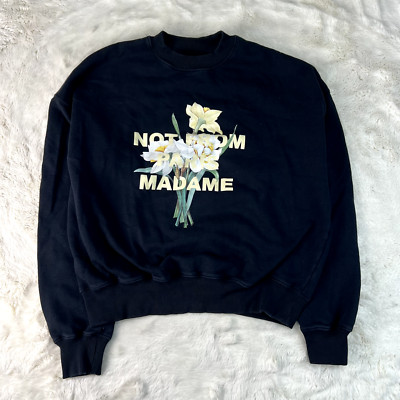 Drole De Monsieur Sweatshirt Mens XS Black Not From Paris Madame Crewneck