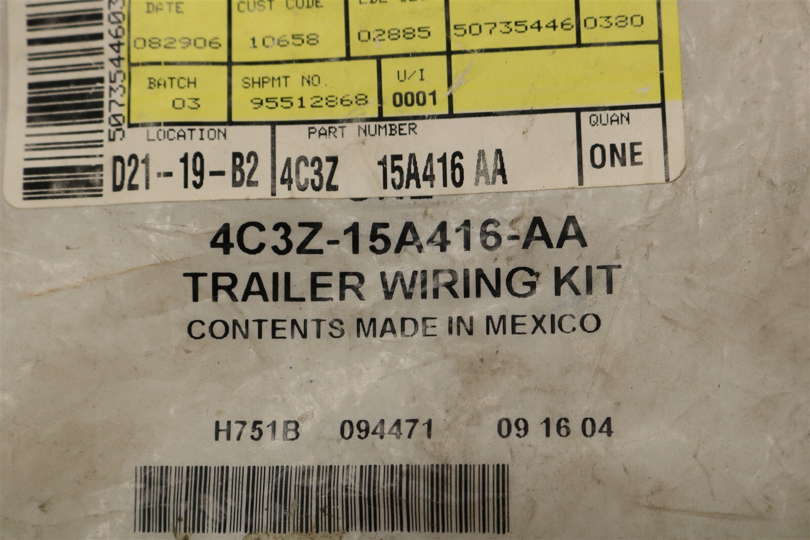 NEW OEM Ford Trailer Brake Controller Wiring Pigtail 4C3Z15A416AA F250