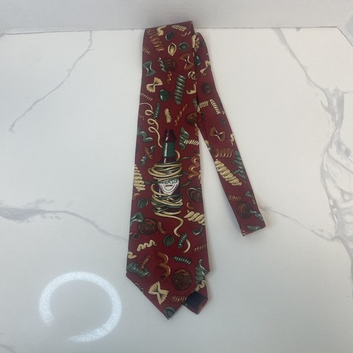 Tabasco heiße Sauce Vintage Herren 100 % Seidenkrawatte Pfeffermuster Made in USA Nudeln