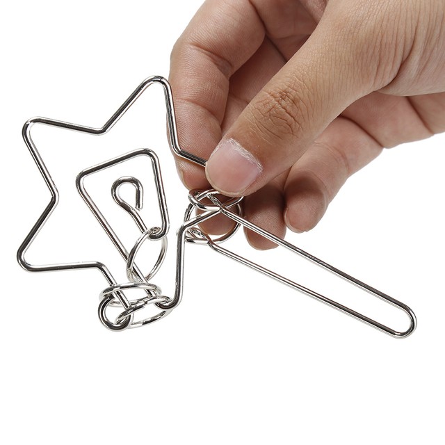 Pentacle Metal Ring Puzzle Brain Teaser Metal Wire Educational Toy