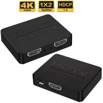 1 in 2 out HDMI Splitter Verteiler 4K 3D 4K@30Hz 1080p@60Hz Ultra HD Adapter
