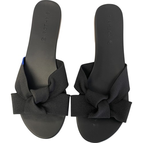 Sandalias Rothys The Knot negras sin cordones planas entrecruzadas para mujer talla 9,5 nuevas sin caja - Imagen 2 de 9