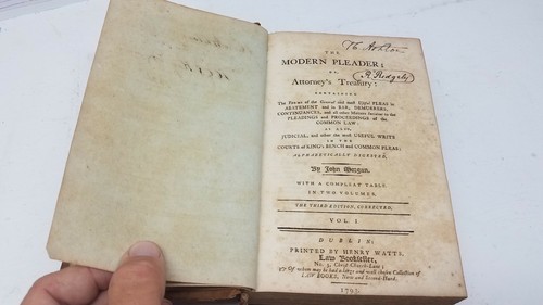 Morgans Modern Pleader/ Attorneys Treasury Volume I 1793 Henry Watts B2 - Picture 7 of 12