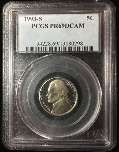 Schöne Juwel 1993-er PCGS PR69DCAM Jefferson Nickel 5C Cents US Münze - Bild 2 von 4