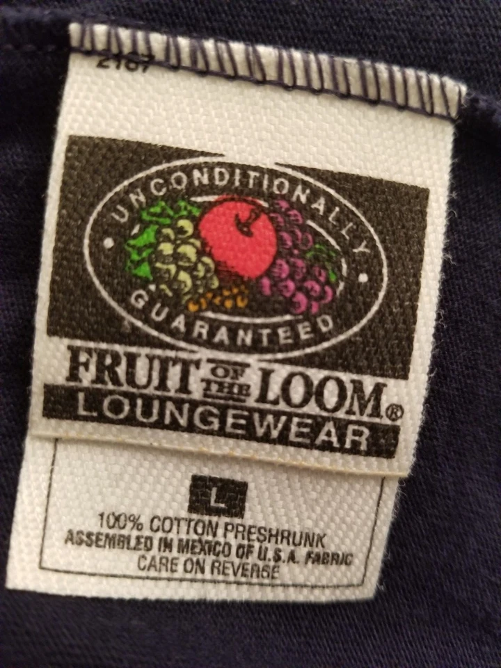 Fruit of the Loom 男式休闲睡眠短裤 L 码大号蓝色 — 第 2/3 张图片