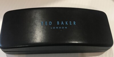 TED BAKER London Black Teal Lined Eyeglasses Hard Shell Sunglass Case Hinged