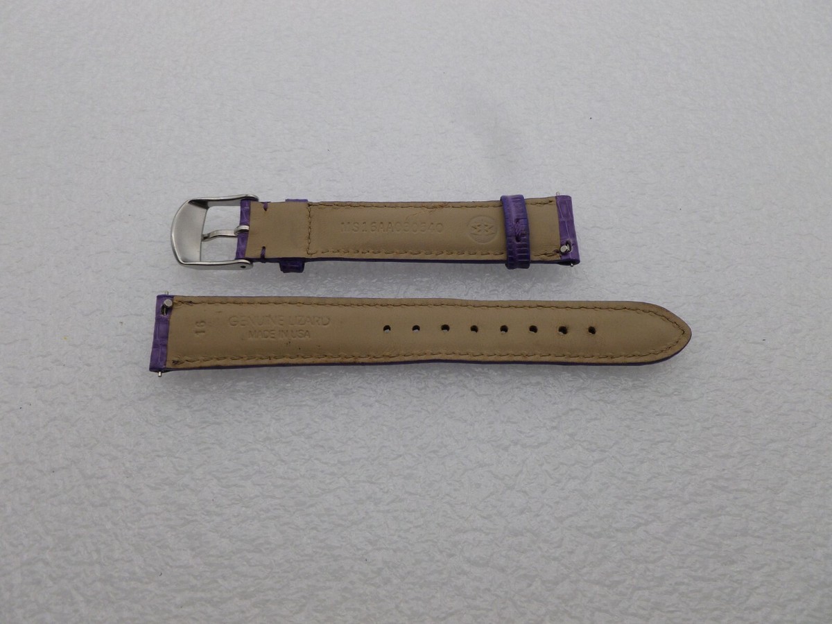 MICHELE 16mm Purple Lizard Watch Strap 16mm Lilac Lizard Strap: Exotic Elegance for MICHELE Watches main image 2