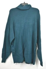 Free People Women Cyan Softly Structured Knit Tunic Cowl Neck Knit Sweater M