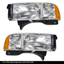 For Dodge Ram 1500-3500 1994-2002 Headlights Driverpassenger Side Pair Clear