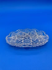 ABP Celery Dish Antique American Brilliant Cut Crystal Sawtooth Rim Read Descrip