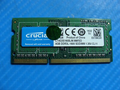 MacBook Pro A1286 Crucial 4GB DDR3L-1600 Memory RAM SO