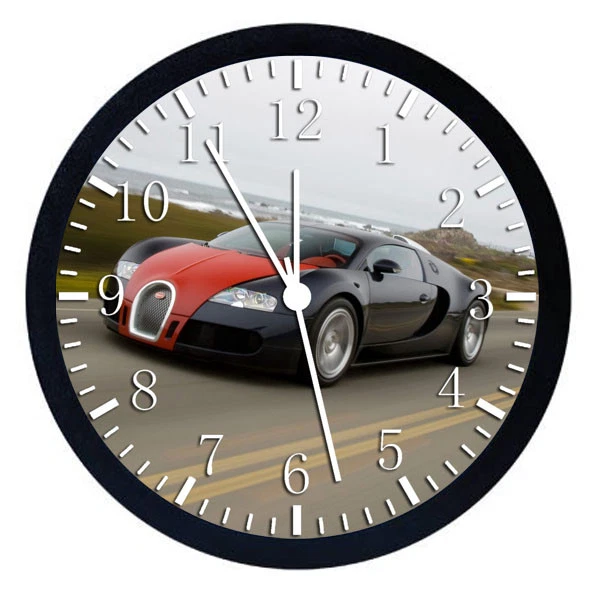 Orologio da parete Bugatti Veyron Super Car con cornice nera bello per decorazio