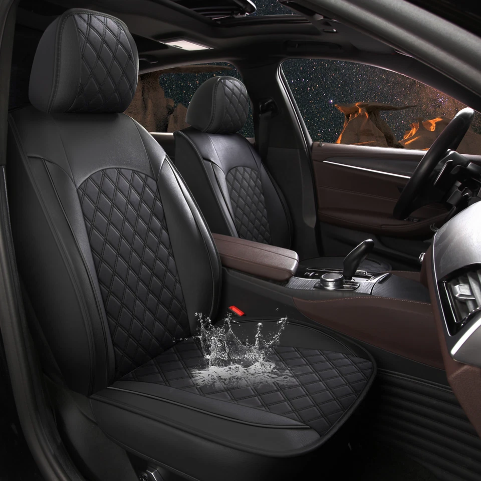 Juego completo de fundas de asiento de auto de cuero sintético de lujo delanteras traseras cojín para Acura Foto 2 de 4