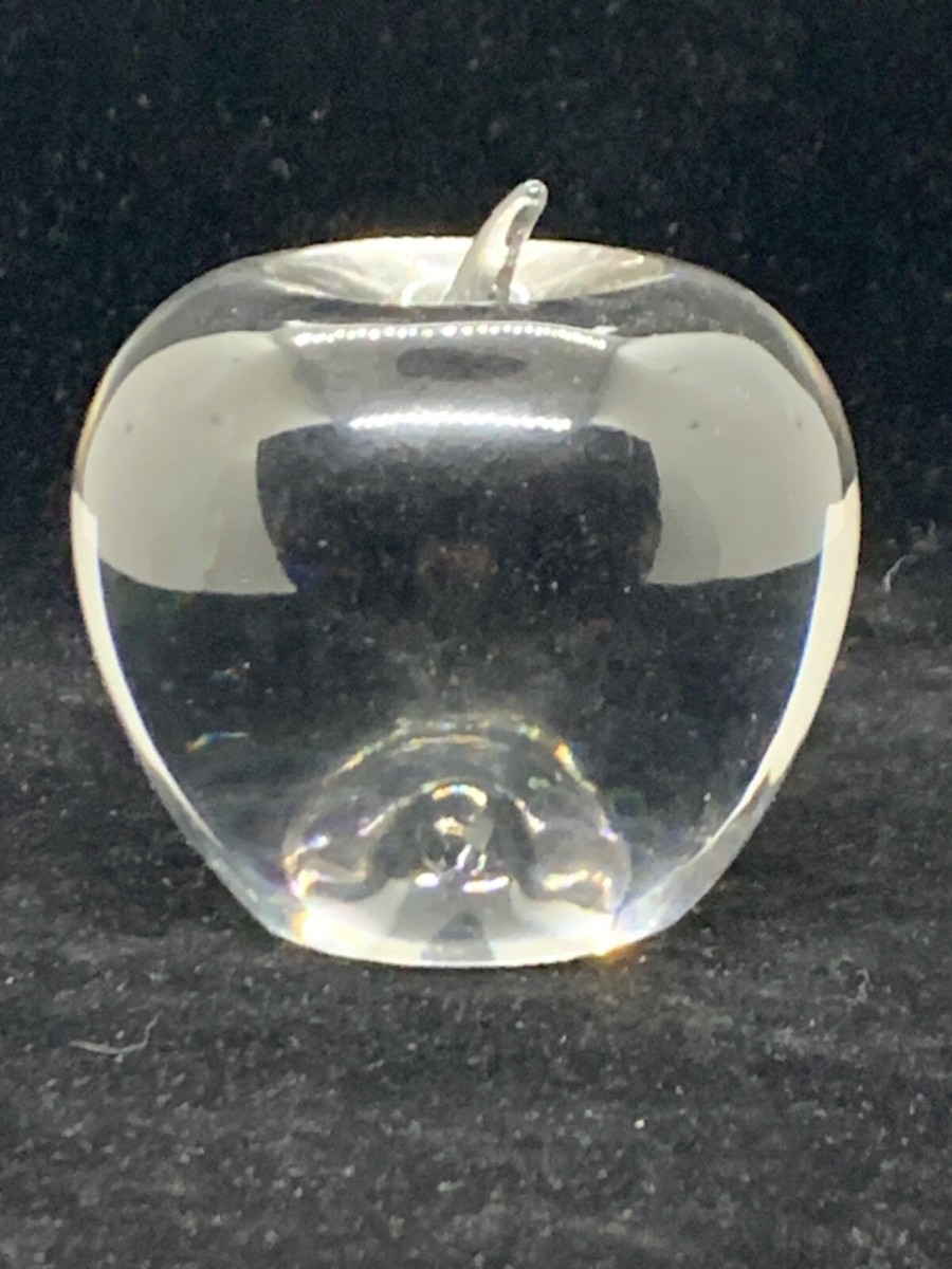 TIFFANY & CO Crystal Apple Paperweight - Clear - Signed | eBay