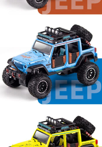 1:24 Jeeps Wrangler Rubicon Pickup Diecast Model Vehicle Sound & Light Kids Gift - Picture 16 of 20