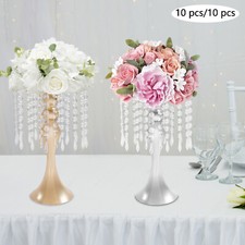 10PCS Gold/Silver Flower Stands Crystal Flower Stand Flower Arrangement Stand