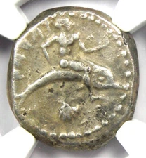 Calabria Taras AR Didrachm Dolphin Coin 480 BC - Certified NGC VF - Early Issue!
