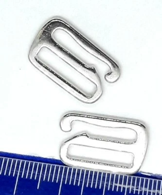 G Schieber-Haken Bikini Front- Rück-Verschluss für 15mm Bänder Metallguss - Bild 1 von 3