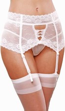 Escante Women's Garter Belt of Stretch lace  Medium