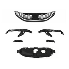 6pc For Civic Sedan 2013 2014 2015 Front Grill Upper Bumper Headlamp Brackets