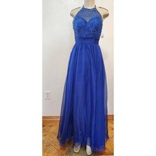 Evening, Party, Cocktail, Bridesmaid, Beaded Dress, Blue SIZE S  306