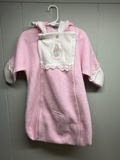 Vintage QUILTEX Beatrix Potter Baby Fleece Hooded 1 piece Bunting - Newborn