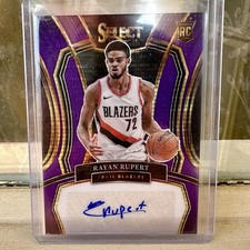 2023-24 Select FOTL Rayan Rupert RC Purple Pulsar Prizm Auto 15/15 One of 1/1 SP
