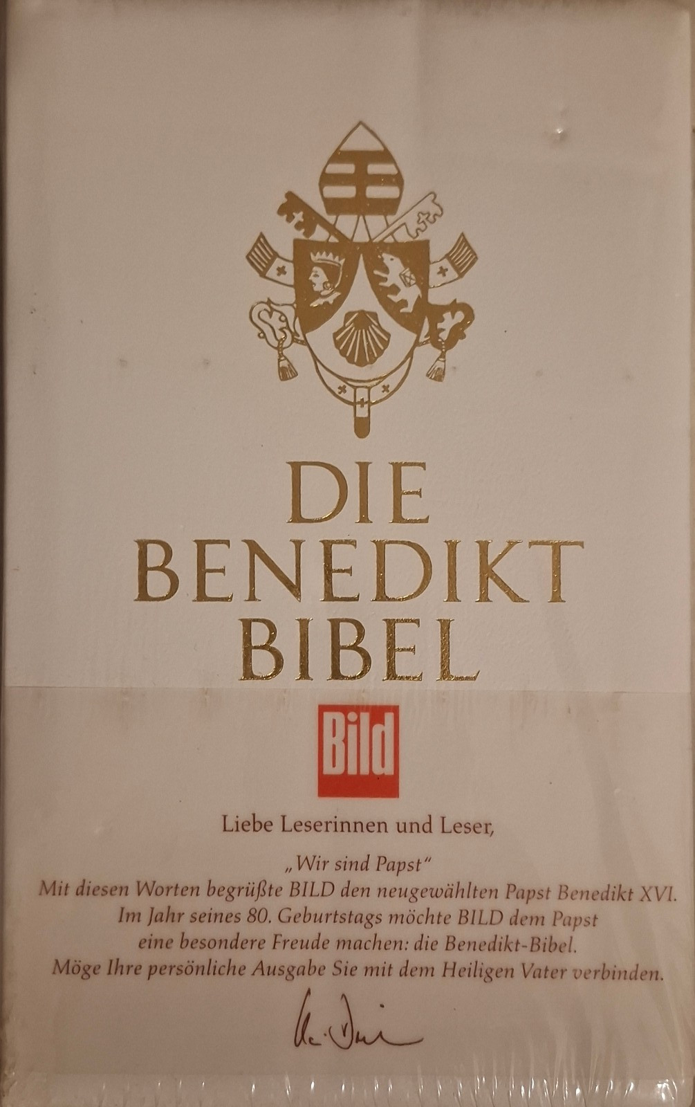 Die BENEDIKT BIBEL - Deutsche Ausgabe, Farbeschnitt gold, Neu in Folie noch
