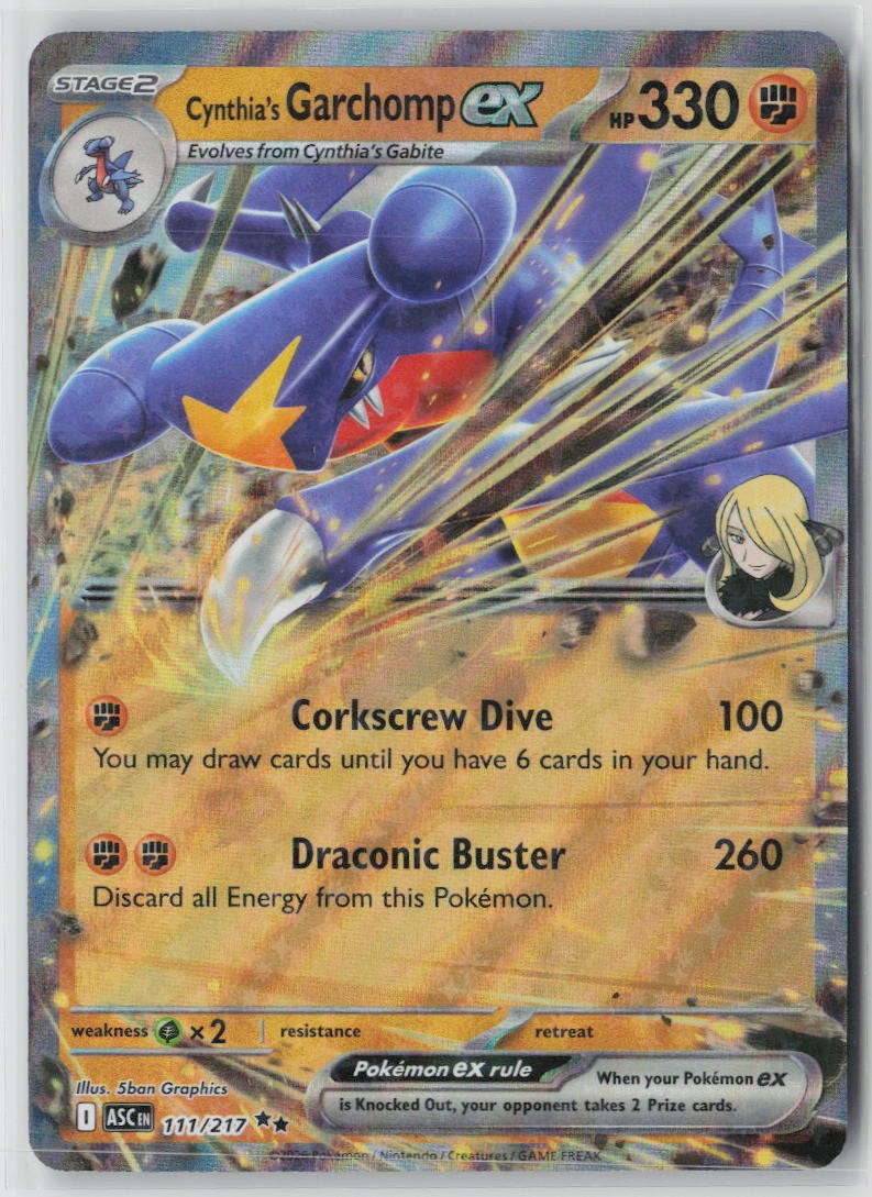 Cynthia's Garchomp ex 111/217 Double Rare Ascended Heroes Pokemon Holo Near Mint