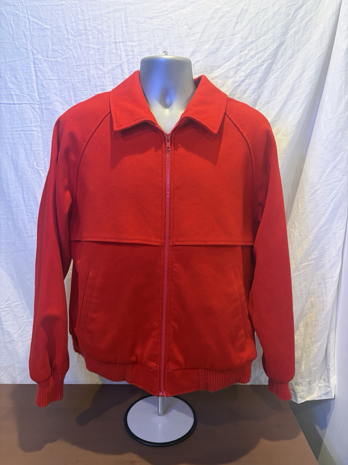 Pendleton Red Zip Jacket Lined Spread Collar Men'… - image 1