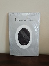 Vintage New In Package Christian Dior Pantyhose Size 3 Black Orchid Style  925