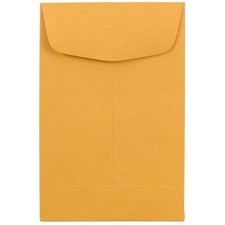 JAM PAPER 4 Coin Business Commercial Envelopes - 3 x 3 x 4 1/2, 50 Per Pack