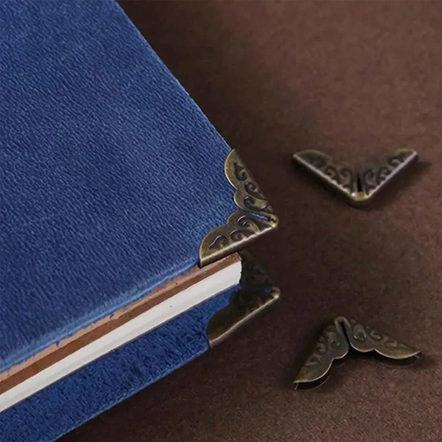 Álbum de recortes diario menú álbumes protectores de esquina libro triángulo metal guardias de esquina Foto 4 de 4