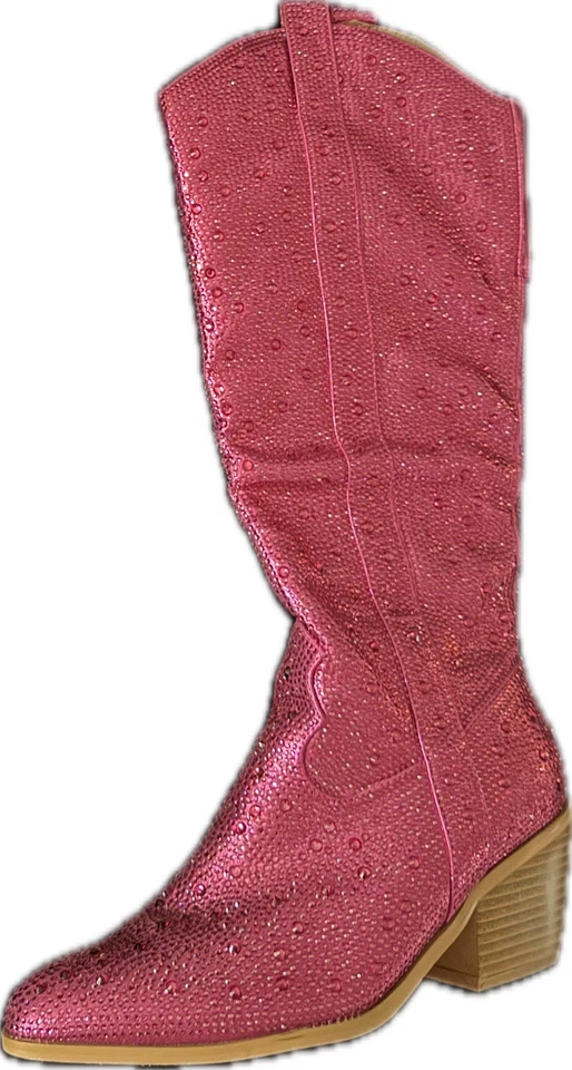 Botas de vaquero occidentales Forever para mujer con estrás punta hasta la rodilla Foto 3 de 4