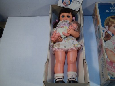 Vintage Musical Jane + Jenny Rocking Doll With Baby 19.5 Inch Tall