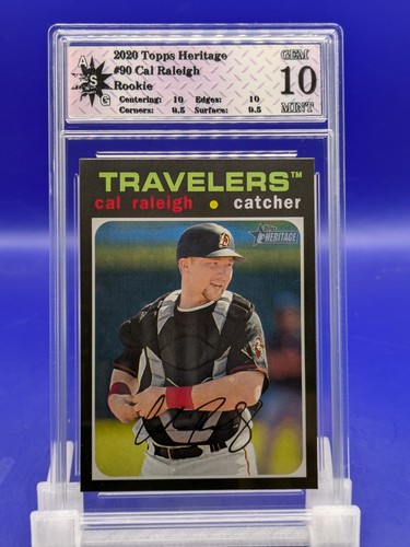 2020 Cal Raleigh Topps Heritage Rookie Card #90 Arkansas Travelers Graded 10