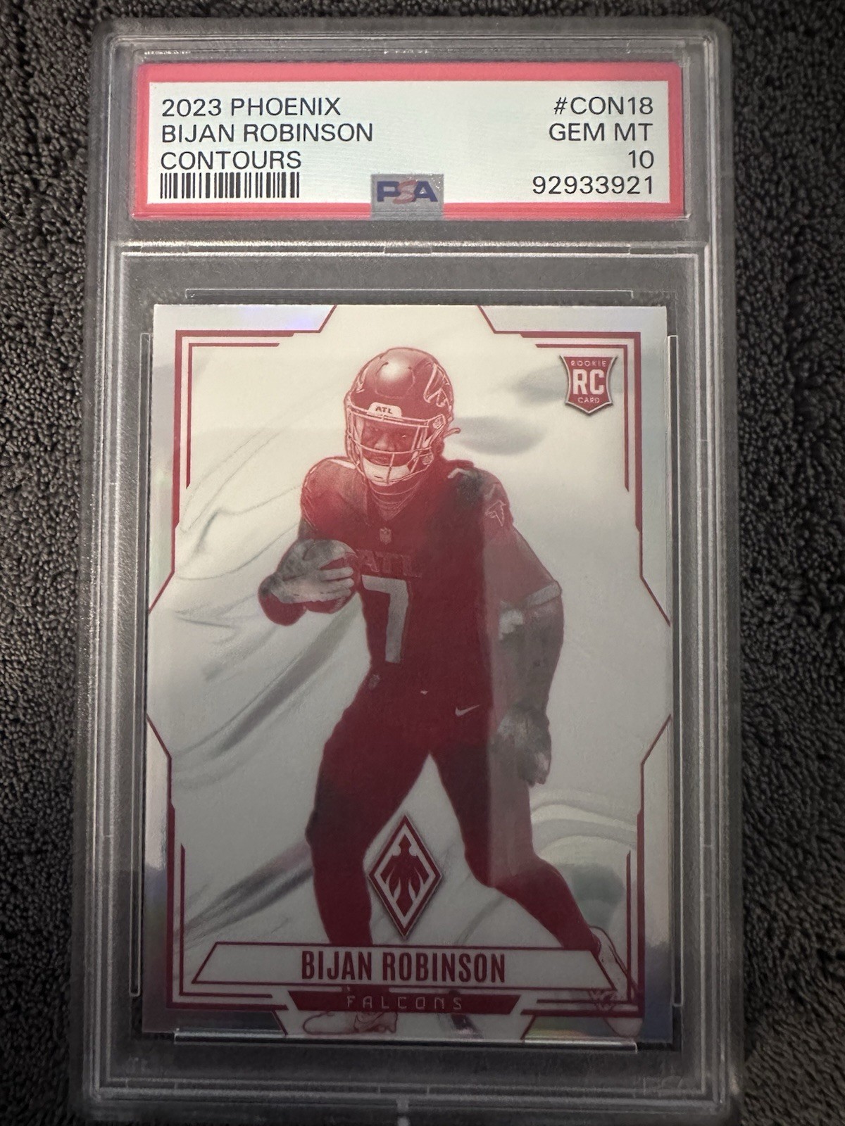 2023 Panini Phoenix - Bijan Robinson Contours #CON-18 (RC) PSA 10
