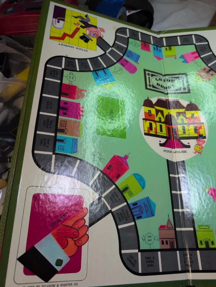 Vintage 1965 Go For Broke Board Game by Selchow & Righter Complete  - Image 2 of 4