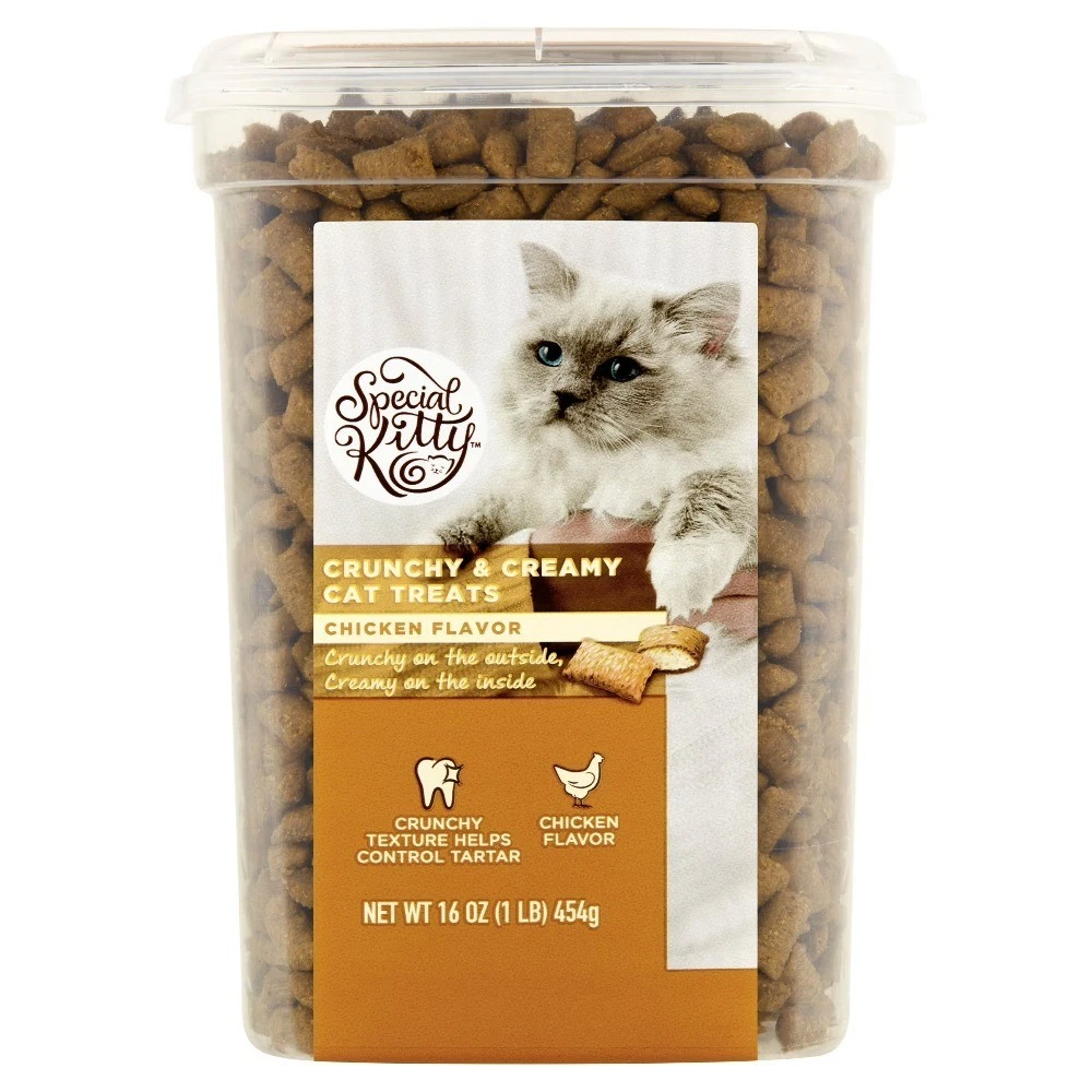 Crunchy & Creamy Cat Treats Chicken Flavor, 16 oz