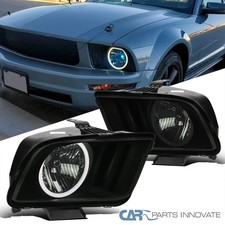 Fit 05-09 Ford Mustang Led Halo Headlights Lamp Leftright Blacksmoke 2005-2009