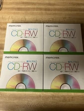 Memorex High Speed 4 PACKS CD-RW 12X - 700MB/Mo - 80 Min FACTORY SEALED