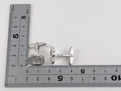 Alfred Dunhill Sterling Silver 925 Button Cufflinks Round Classic