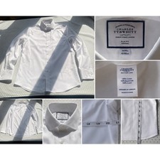 Charles Tyrwhitt Mens 16 34 Slim Fit White Non-Iron 100 Cotton Dress Shirt