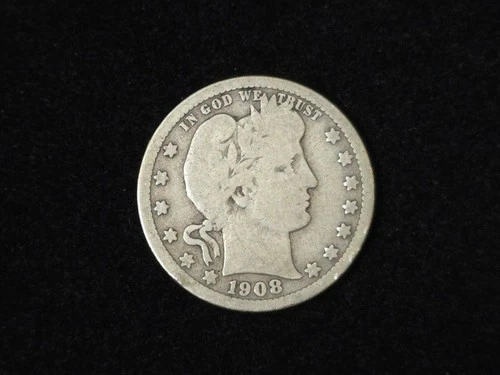 1908-D Barber Silver Quarter Very Good 170501