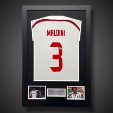 Paolo Maldini Back Signed AC Milan Shirt Framed &pound;449