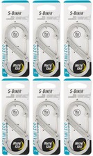 Nite Ize S-Biner Stainless Steel Dual Carabiner 4 - Stainless 6-Pack