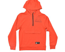 Reebok Boys Youth XL 14/16 Red 1/4 Zip Pullover Hoodie Pouch Pocket Sweater NEW